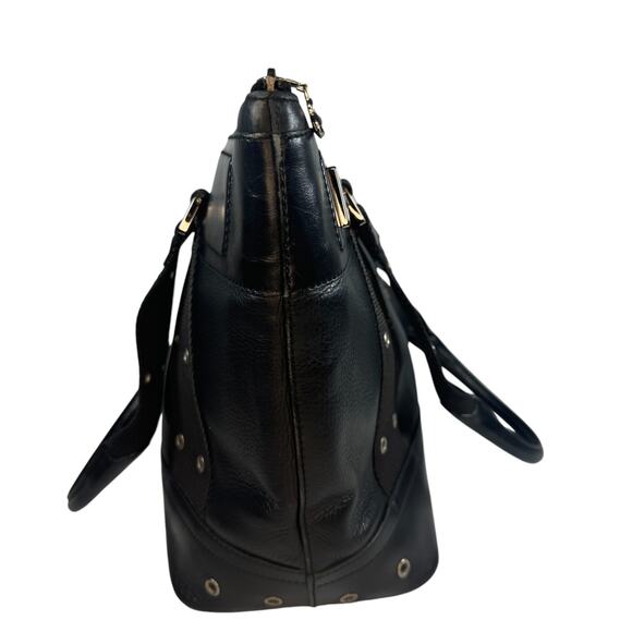 Christian Dior Street Chic Bag Vintage Medium Black Leather Tote 2002 Silver CD - Picture 6 of 15